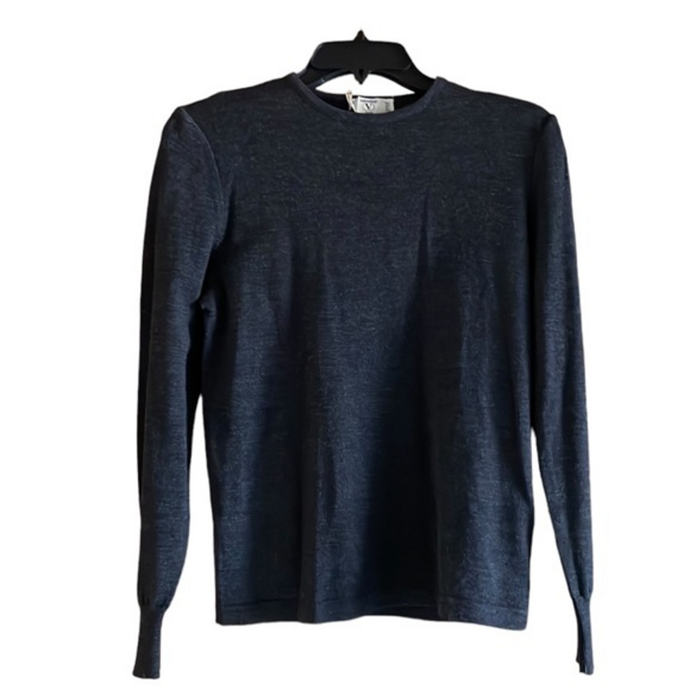 Valentino Vintage Italy‎ Women’s Wool Crewneck Sweater Charcoal Size 38 Small